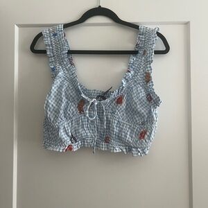 Pj Crop Top with breakfast print
